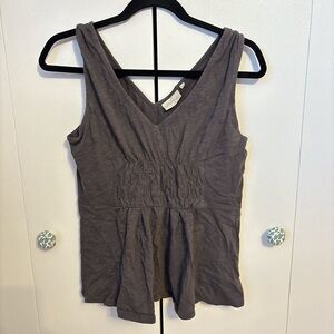 Deletta Charcoal V-Neck Tank Top